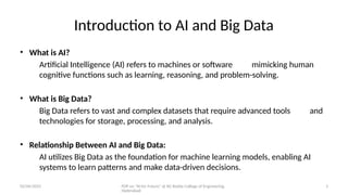 Artificial Intelligence in Data Science and Big Data | PPTX