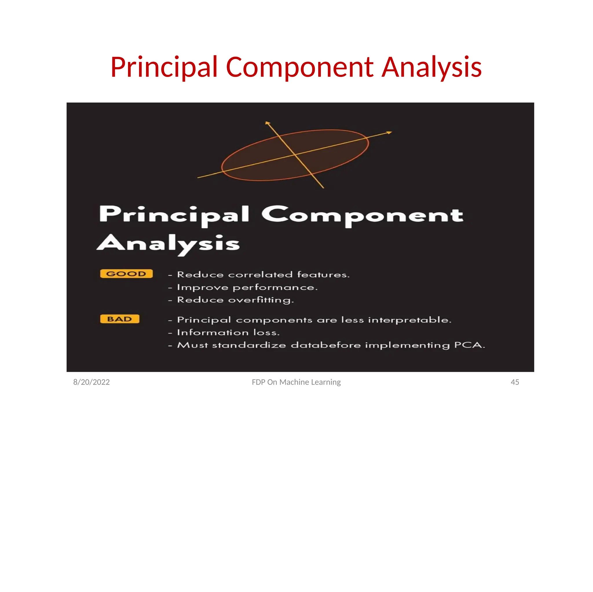 Principal Component Analysis
8/20/2022 FDP On Machine Learning 45
 