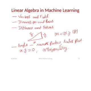 Linear Algebra in Machine Learning
8/20/2022 FDP On Machine Learning 22
 
