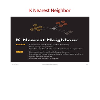 K Nearest Neighbor
8/20/2022 FDP On Machine Learning 38
 