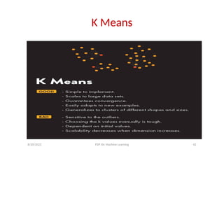 K Means
8/20/2022 FDP On Machine Learning 42
 