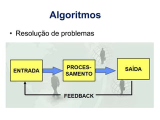 Algoritmos
• Resolução de problemas
 