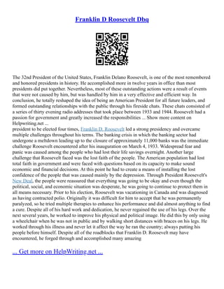 Fdr Great Depression | PDF