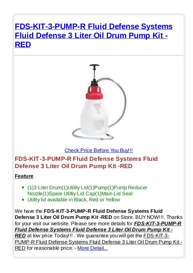 Fds kit3pumpr fluid defense systems fluid defense 3 liter oil drum…