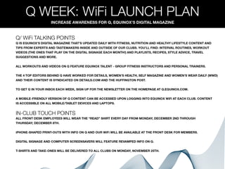 Equinox Fitness Clubs | Front Desk Screensaver | November 2013