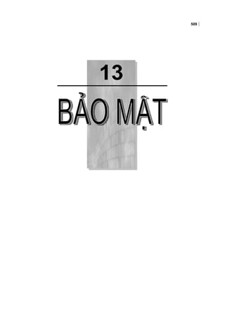 13
509
Chương 13:BẢO MẬT
 