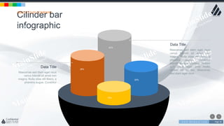 w w w . D o m a i n . c o m Page 36
www.MainSlide.com
© All Rights Reserved.
Confidential
Cilinder bar
infographic
ABOUT OUR COMPANY
10%
28%
42%
20%
Data Title
Maecenas sed diam eget risus
varius blandit sit amet non
magna. Nulla vitae elit libero, a
pharetra augue. Curabitur
blandit tempus porttitor. Nullam
quis risus eget urna mollis
ornare vel eu leo. Maecenas
sed diam eget risus
Data Title
Maecenas sed diam eget risus
varius blandit sit amet non
magna. Nulla vitae elit libero, a
pharetra augue. Curabitur
82
 