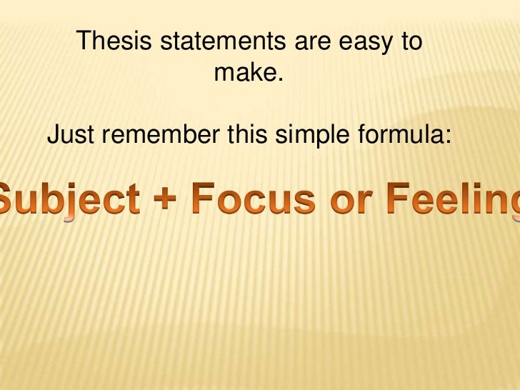 Thesis statement formula