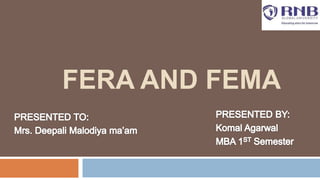 FERA AND FEMA
 