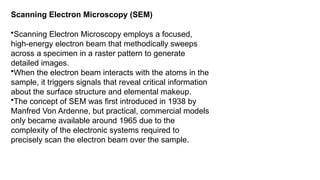 Comprehensive Fundamentals of Scanning Electron Microscopy (SEM & FESEM ...