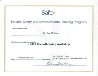 OSHA record keeping workshop