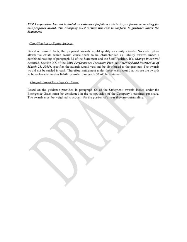 Accounting for forfeitures of stock options