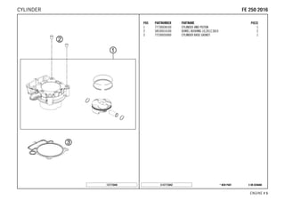 X ON DEMAND* NEW PARTC147773042
ENGINE # 55
POS PARTNUMBER PARTNAME PIECE
1 77730038100 CYLINDER AND PISTON 1
2 58530014100 DOWEL BUSHING 10,2X12,5X10 2
3 77230035000 CYLINDER BASE GASKET 1
137773040
FFEE 225500 22001166CYLINDER
 