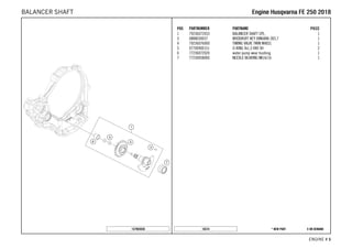 X ON DEMAND* NEW PART16574
ENGINE # 55
POS PARTNUMBER PARTNAME PIECE
1 79236072033 BALANCER SHAFT CPL. 1
3 0888030037 WOODRUFF KEY DIN6888-3X3,7 1
4 79236076000 TIMING VALVE TWIN WHEEL 1
5 07700900151 O-RING 9x1,5 V80 SH 2
6 77236072020 water pump wear bushing 1
7 77230058000 NEEDLE BEARING NK16/16 1
157903030
EEnnggiinnee HHuussqqvvaarrnnaa FFEE 225500 22001188BALANCER SHAFT
 