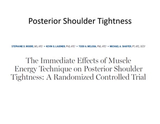 Posterior Shoulder Tightness
 