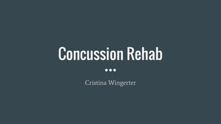 Concussion Rehab
Cristina Wingerter
 