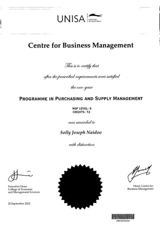 Programme in Purchasing Certificate