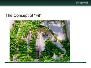 The Concept of “Fit”
 