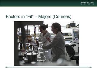 Factors in “Fit” – Majors (Courses)
 