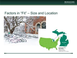 Factors in “Fit” – Size and Location
 