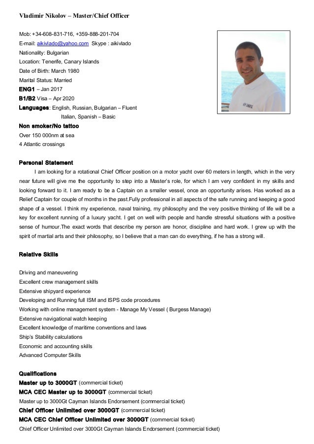 Merchant Navy Officer Resume Sample Merchant Navy Officer Resume Sample