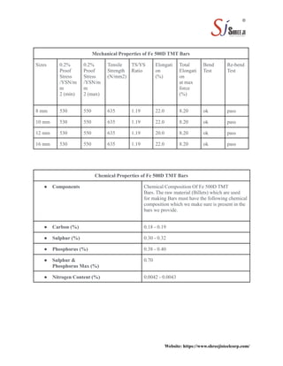 Fe 500 d tmt bar | PDF