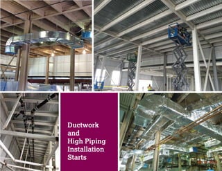 Ductwork
and
High Piping
Installation
Starts
 
