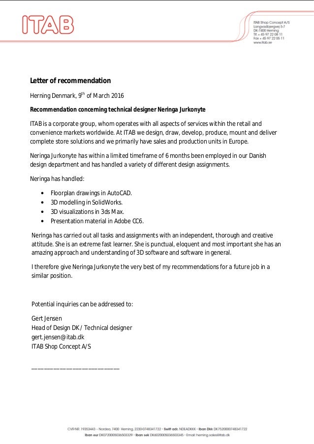 neringa jurkonyte letter of recommendation letter of recommendation time frame