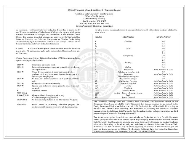 official transcript