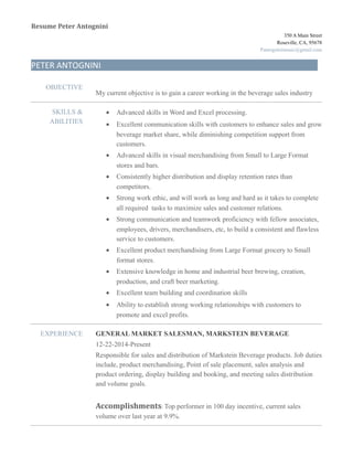 Peter A 2015 Resume | PDF