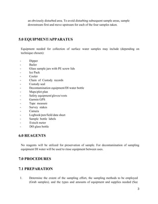 Water Sample Collection Document WaterSamplingSOP (1) | PDF