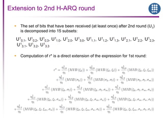  The set of bits that have been received (at least once) after 2nd round (U1)
is decomposed into 15 subsets:
 Computation of r* is a direct extension of the expression for 1st round:
Extension to 2nd H-ARQ round
 