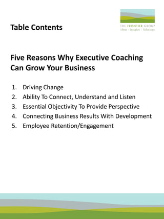 2016 Frontier Group Executive Coaching E-Book  Updated