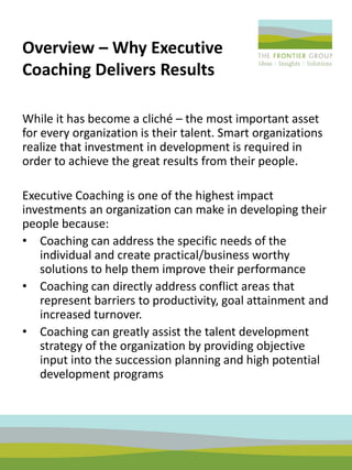 2016 Frontier Group Executive Coaching E-Book  Updated