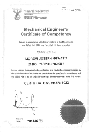 GCC Certificate Moremi Ngwato)