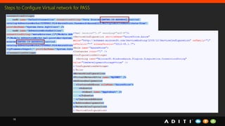 15
Steps to Configure Virtual network for PASS
 