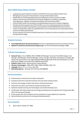 Suresh M_Resume_Fault Management | DOCX