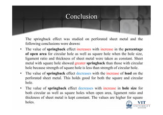 Fea of springback on perforated sheet metal | PDF