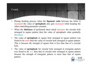 Fea of springback on perforated sheet metal | PDF