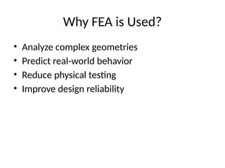 FEA_Presentation for automotive Engineers working in CAE domain | PPTX