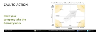 Text	KEITH	to	66866	to	get	the	research	and	practices /KeithFerrazzi @ferrazzi
CALL	TO	ACTION
Have	your	
company	take	the	
Porosity	Index
 