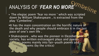 fear no more analysis pptx Poetry Books and Literature