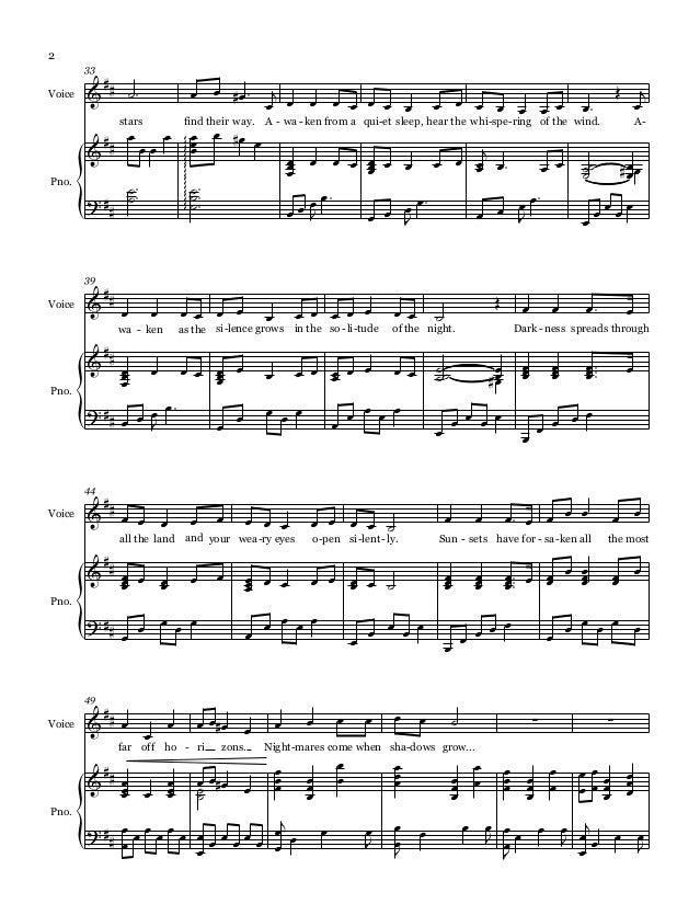 Fear Not This Nigh Gw2 Piano Vocal Arrangement
