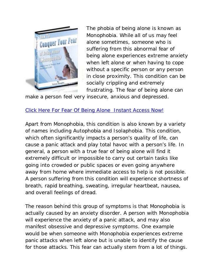 Fear Of Being Alone - Phobia Of Being Alone