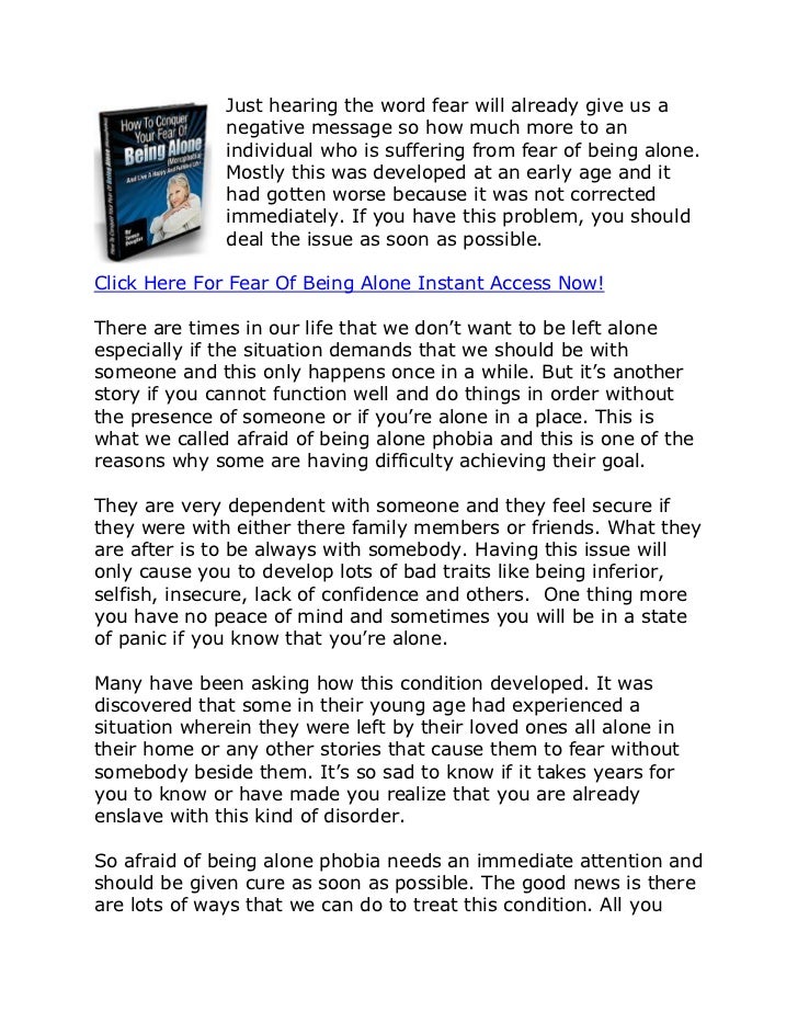 Fear Of Being Alone – Afraid of Being Alone Phobia