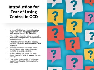 Example For Losing Control Fear of Losing Control OCD: Understanding Intrusive Thoughts, Anxiety ...