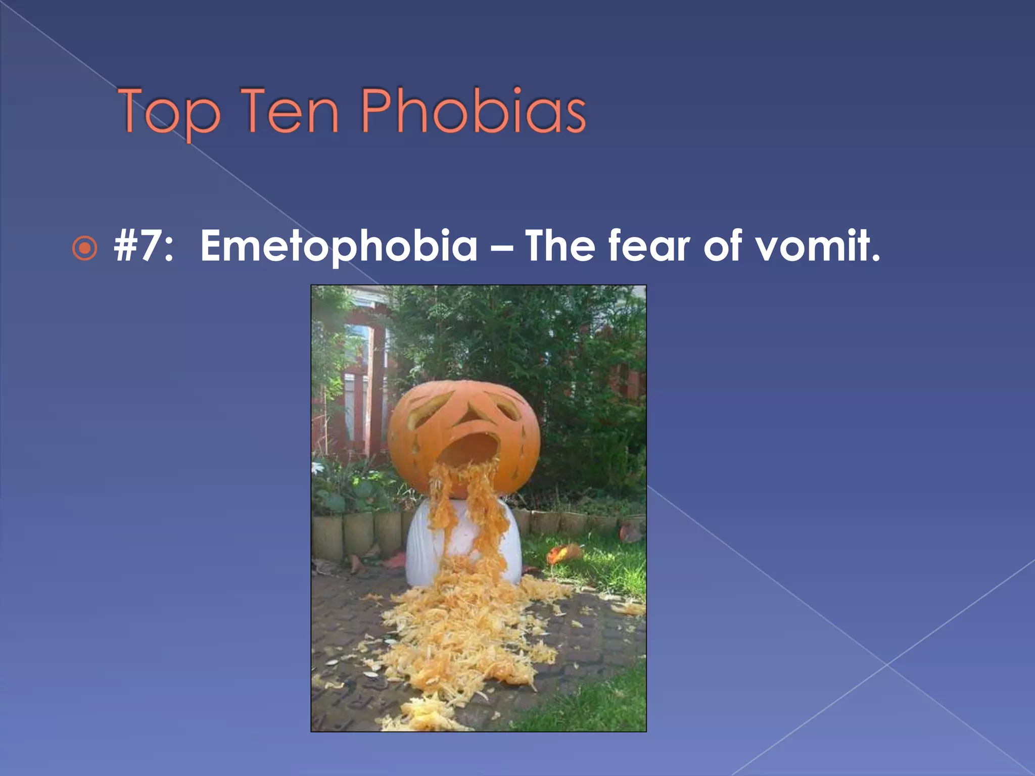 
#7: Emetophobia – The fear of vomit.