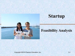 Startup
Feasibility Analysis
Copyright ©2016 Pearson Education, Inc. 3-1
 