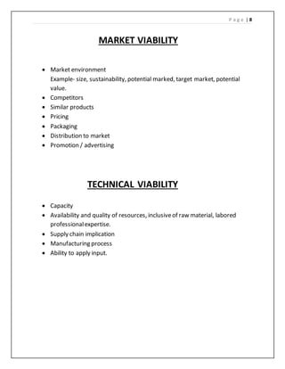 Economic Viability Example Feasibility and viability | DOCX