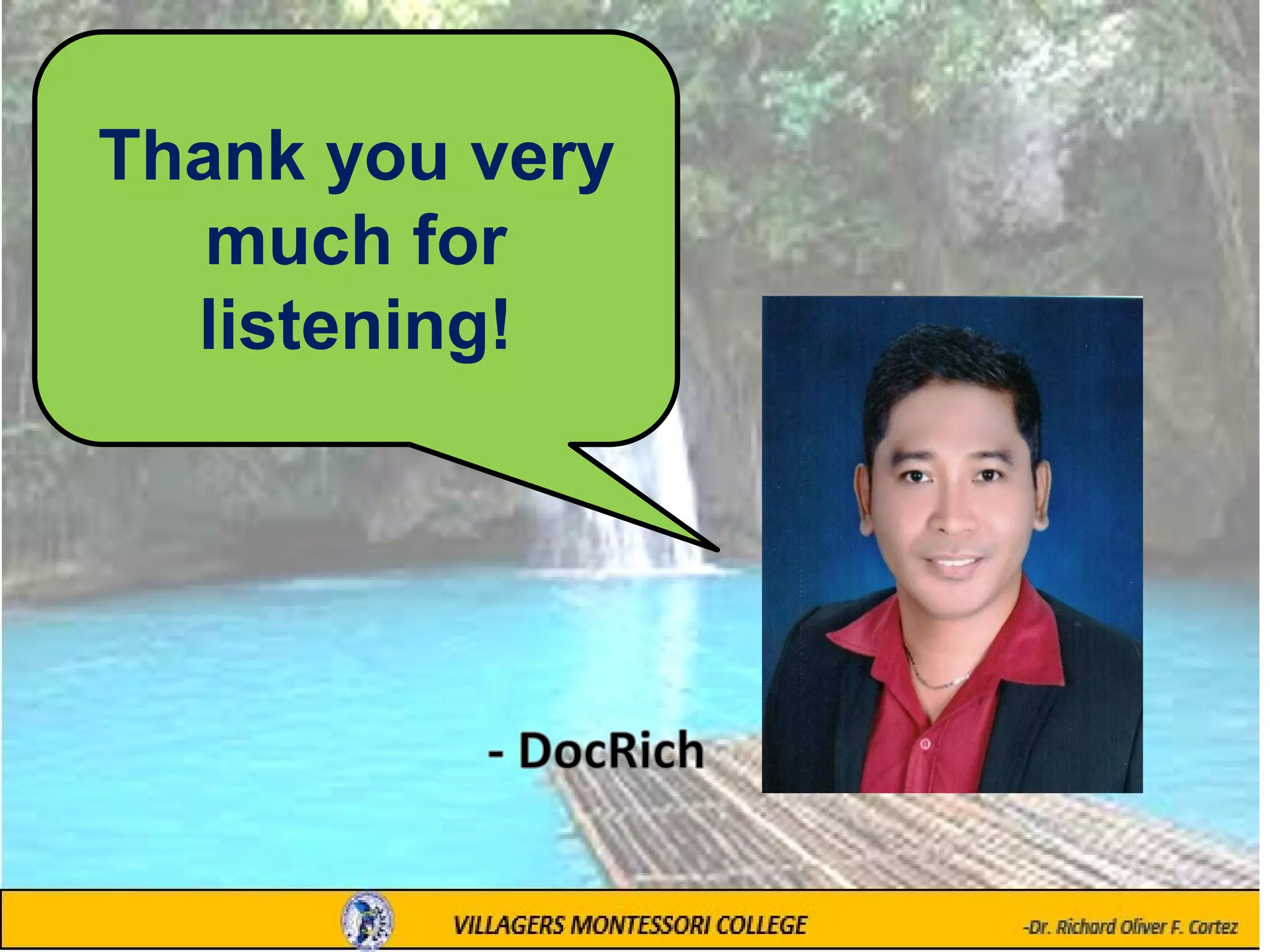 Thank you very
much for
listening!
 